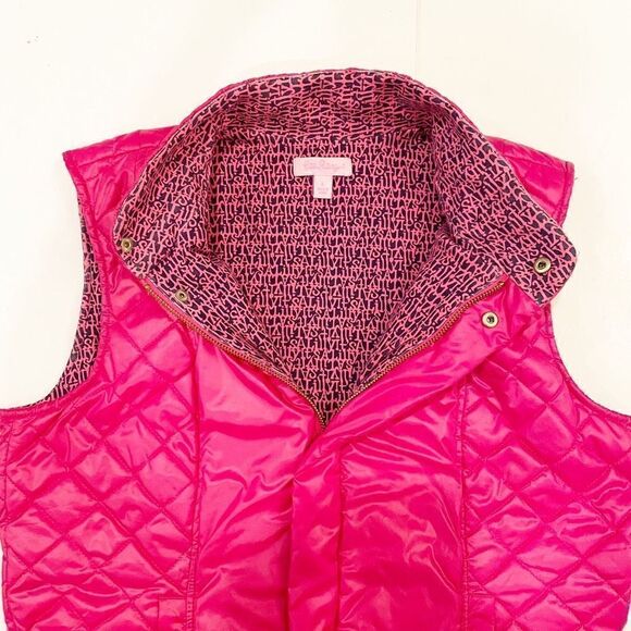 Lilly Pulitzer Quilted Puffer Vest Pink Size L - Picture 5 of 8